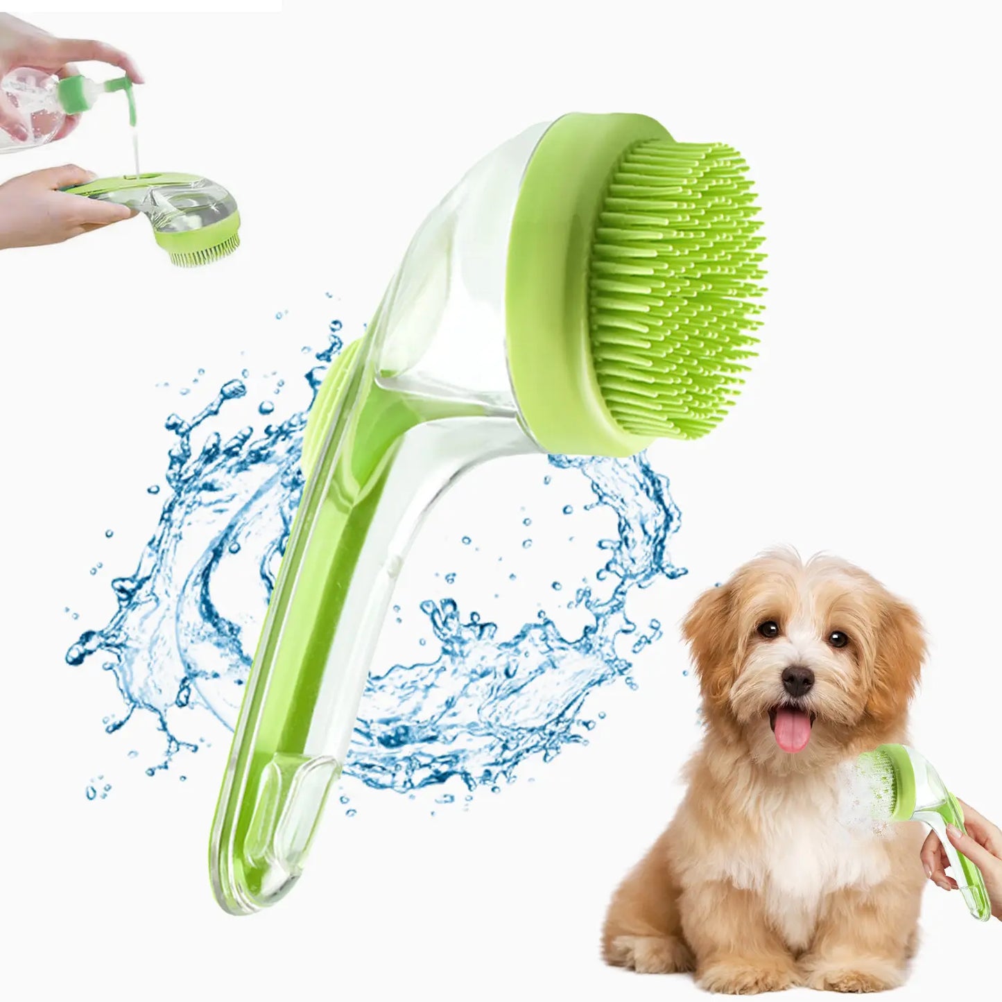 Revolutionary Pet Bath Brush with Shampoo Dispenser - Ergonomic, Gentle Massage Grooming Tool for Dogs & Cats, Easy to Use Essential Bath Supply