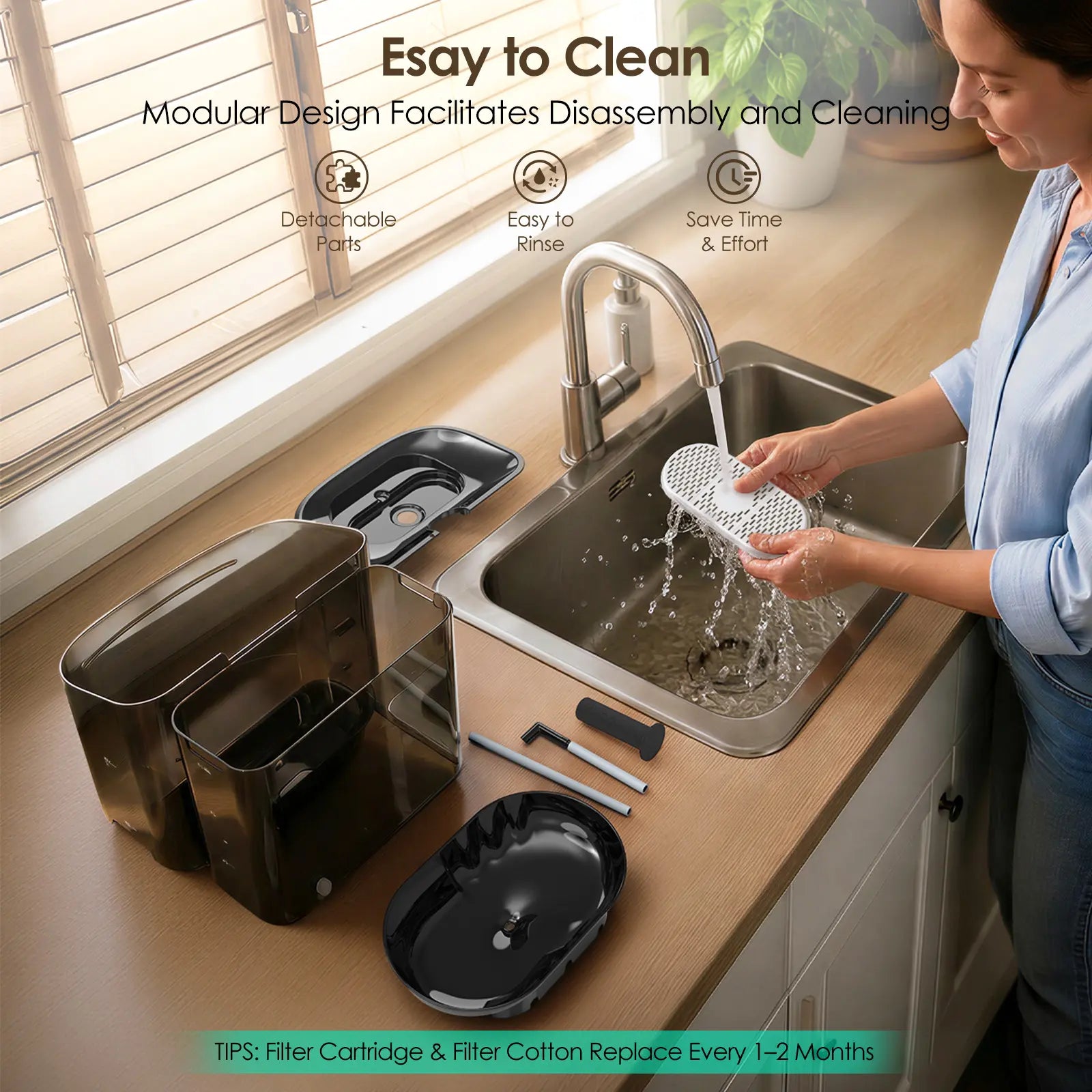 VEWO 11L No Spill Large Dog Water Fountain - Ultra Quiet, BPA Free Dispenser for Big Breeds & Multi-Pet Homes, 7 Days No Refill